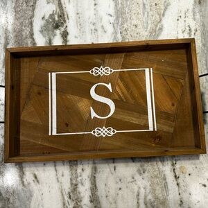 Wooden Monogrammed Dining, Bed or Bath Tray